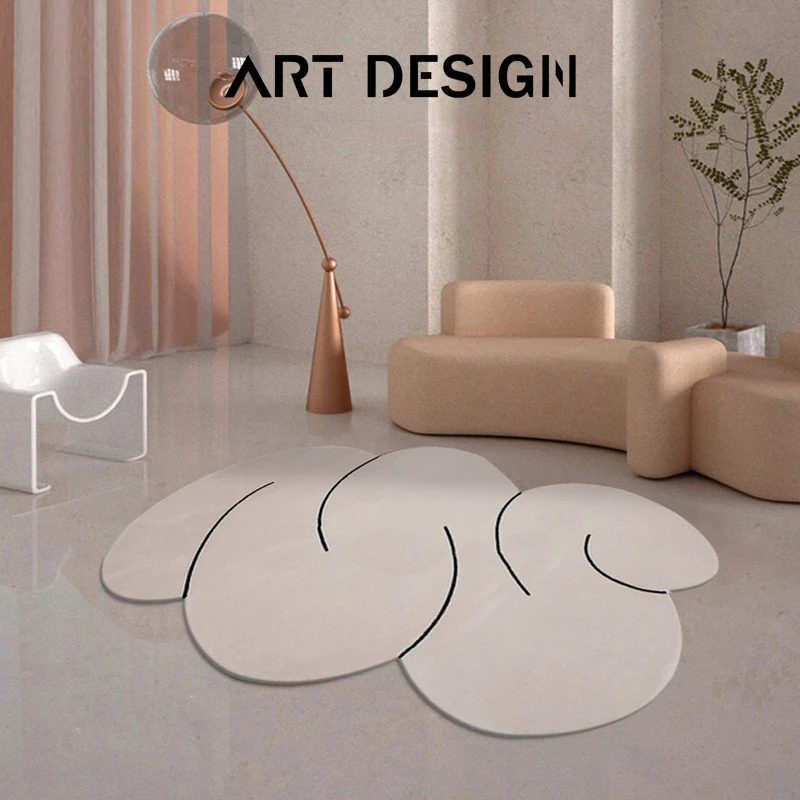 Nordic Style Irregular White Living Room Carpet Cloud Plush Bedroom Dresser Bedside Rugs Cloakroom Decorative Study Balcony Rug |