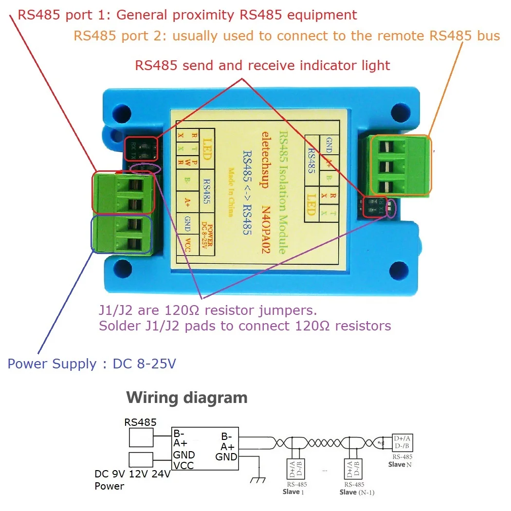 RS485 Bus 3KV Изоляционная защита HUB Router Repeater 485 Регенератор сигнала Усилитель для ПЛК IO