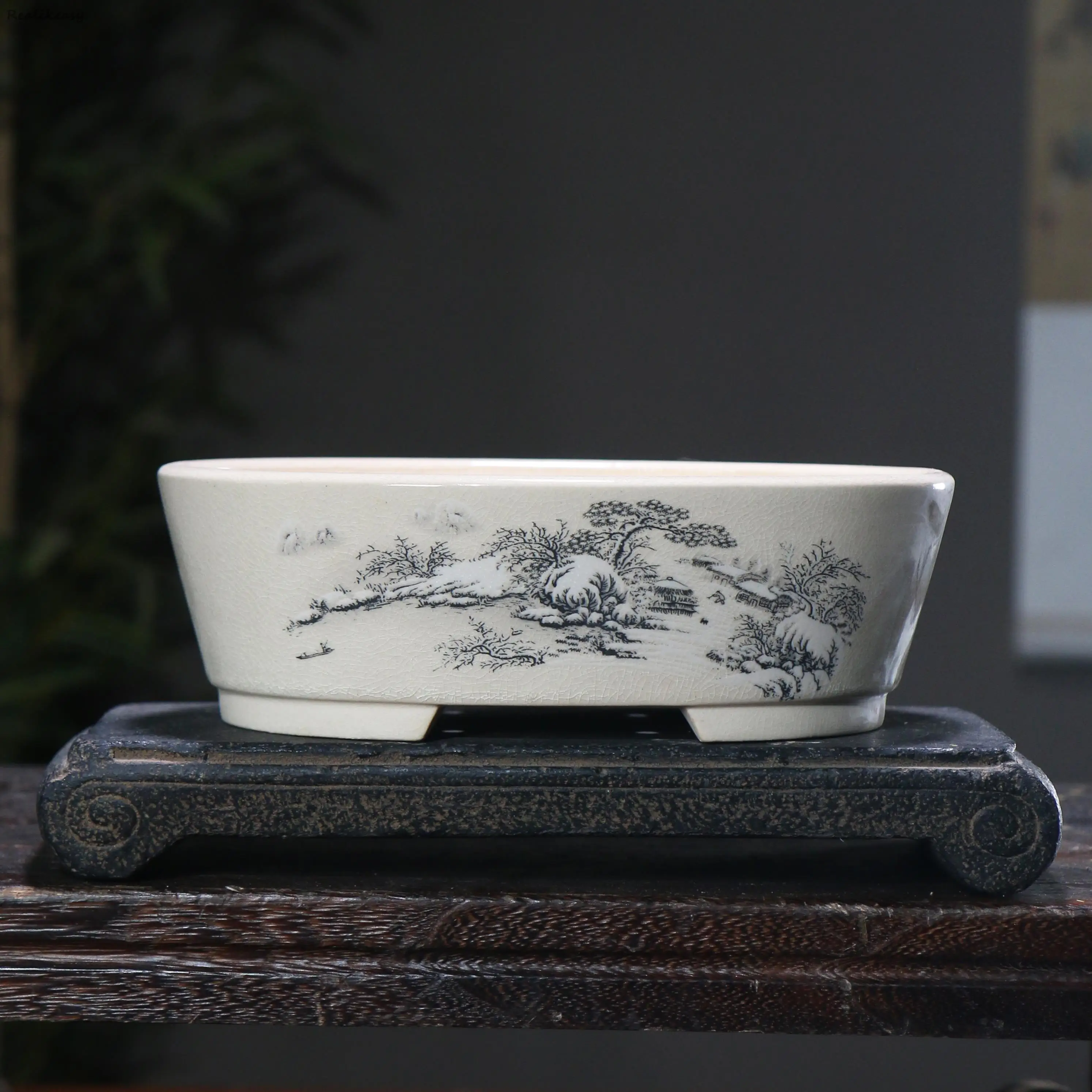 

Керамический горшок для бонсай Realikeasy LE302