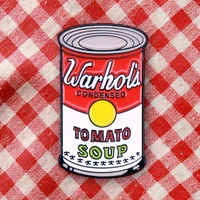 iconic campbells tomato soup can brooch metal badge lapel pin jacket jeans fashion jewelry accessories gift