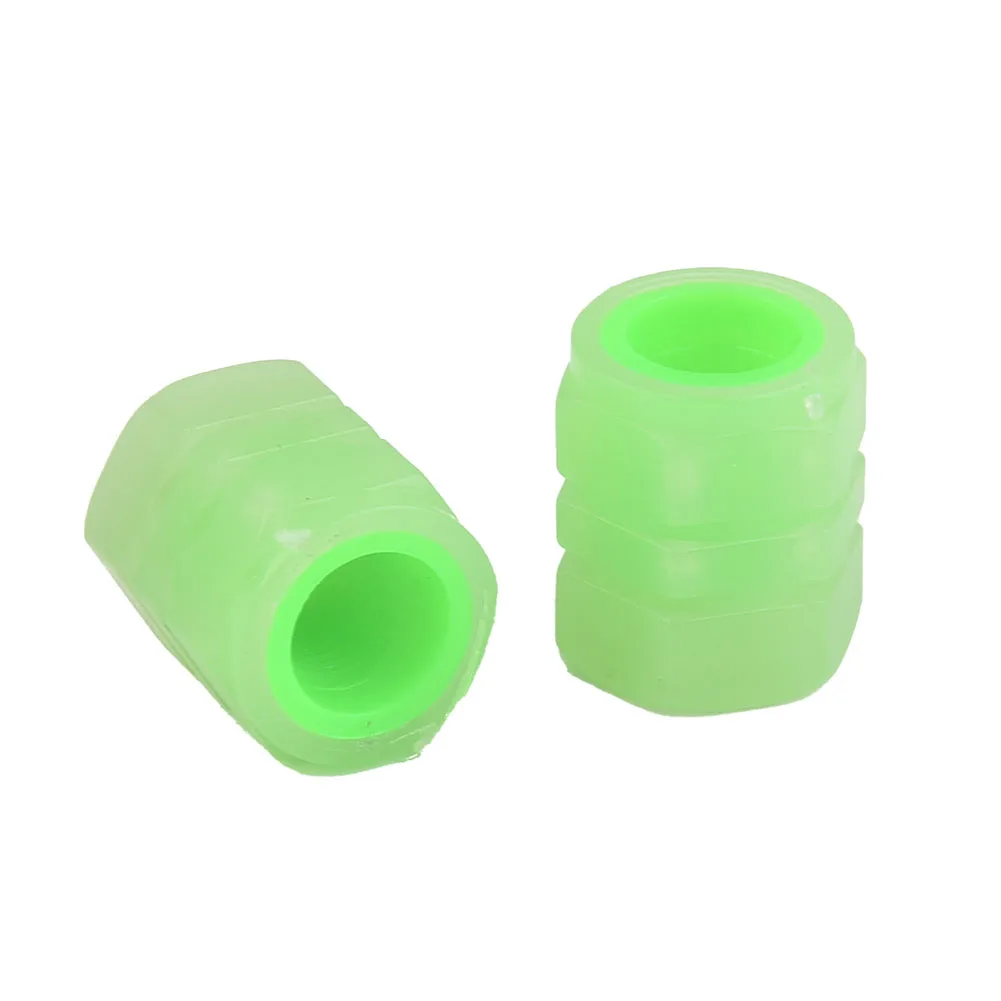 

4Pcs Caps Tire Valve Wear-resistent Wheel Prank Valve Cap Tire Valve Cap 1.2x1.6cm/0.47x0.63in 10g Durable Glow Dust Cover