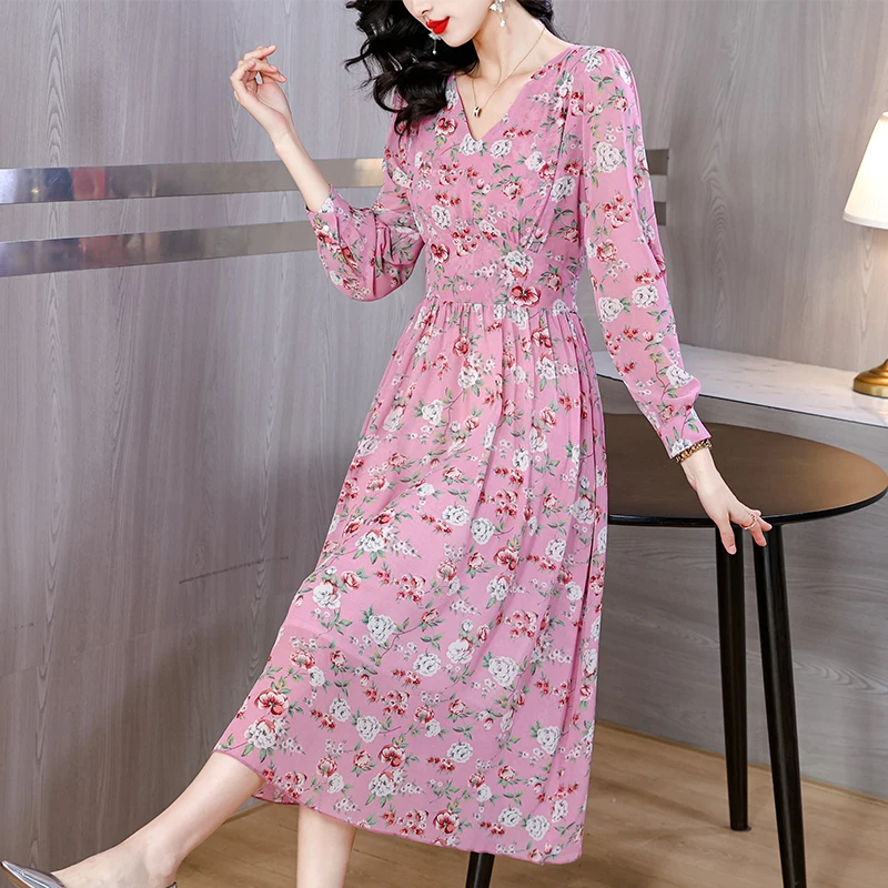 Женское шифоновое платье-макси в стиле бохо элегантное винтажное платье средней