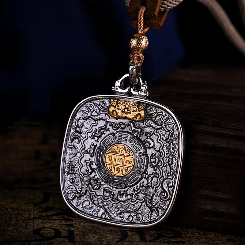 

New Jiugong Bagua Brand Men's Necklace Trend Fashion Peace Energy Amulet Pendant Jewelry Accessories
