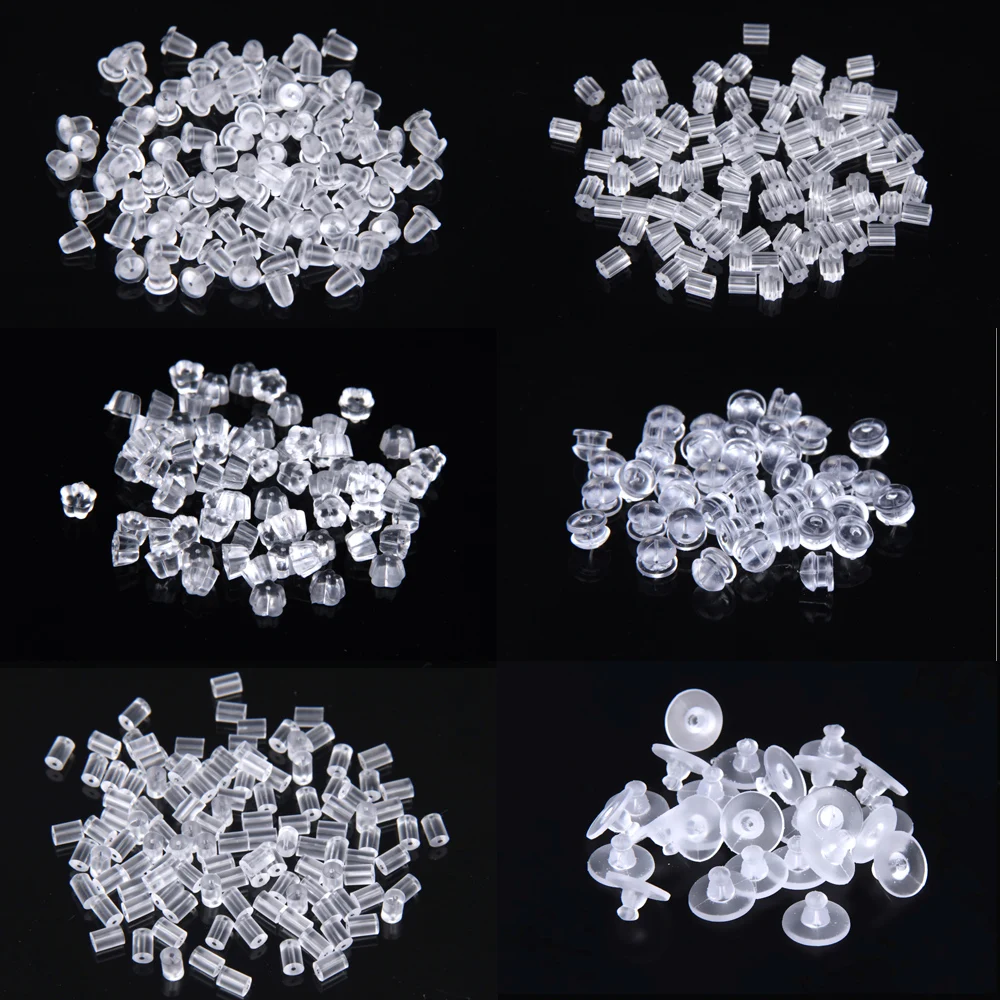 

50-2000pcs Soft Silicone Rubber Earring Back Stoppers for Stud Earrings DIY Earring Findings Accessories Bullet Ear Plugs