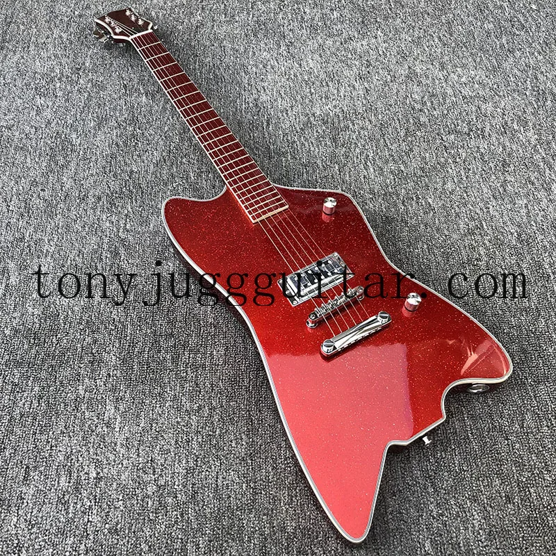 

Rhxflame Gretch G6199 Billy Bo Jupiter Big Sparkle Gold Red Thunderbird Guitar Metallic Red Fingerboard, TV Jone Pickup,