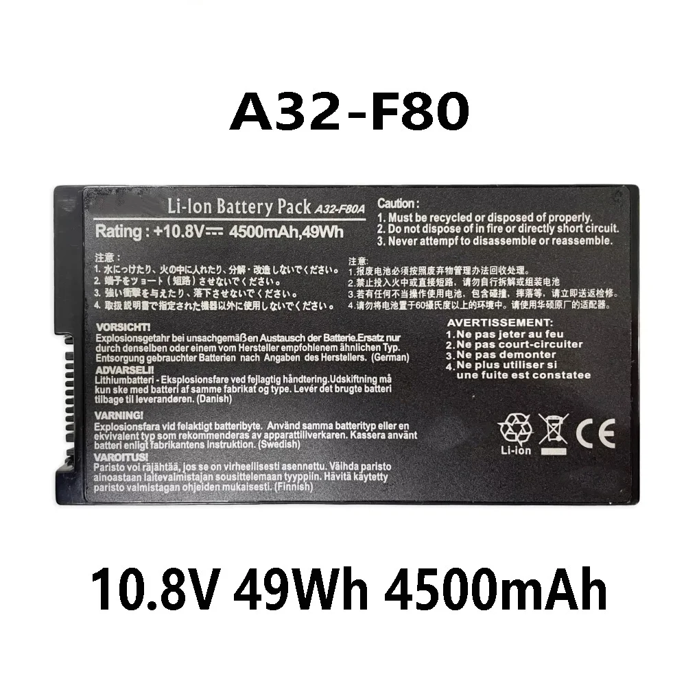 A32-F80 10 8 V 49Wh 4500mAh Аккумулятор для ноутбука ASUS F80H F80M X82S X85S X88SE F81S series