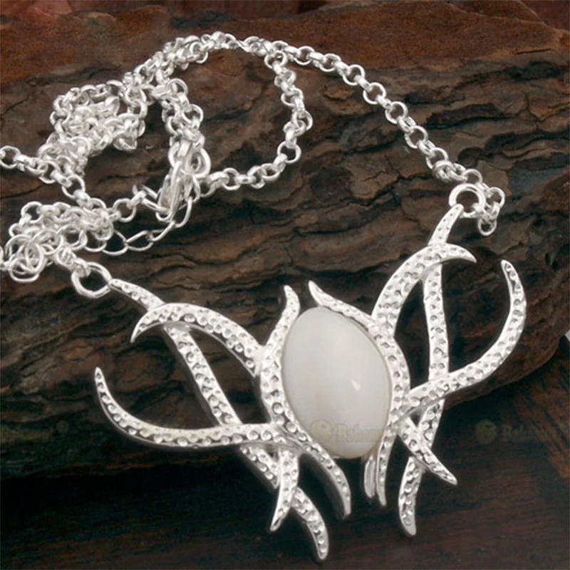 

Movie LOTR Elves Galadriel Queen 925 Sterling Silver Necklace Conch Shell Pendant Jewelry Women Cosplay Props Birthday Gifts