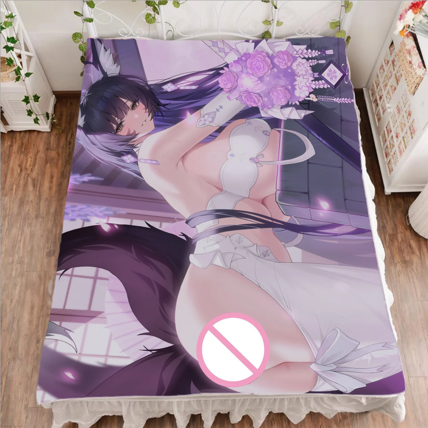 150x200 см аниме Мусаси простыня животное лисьи уши персонажи пододеяльник Bilan на