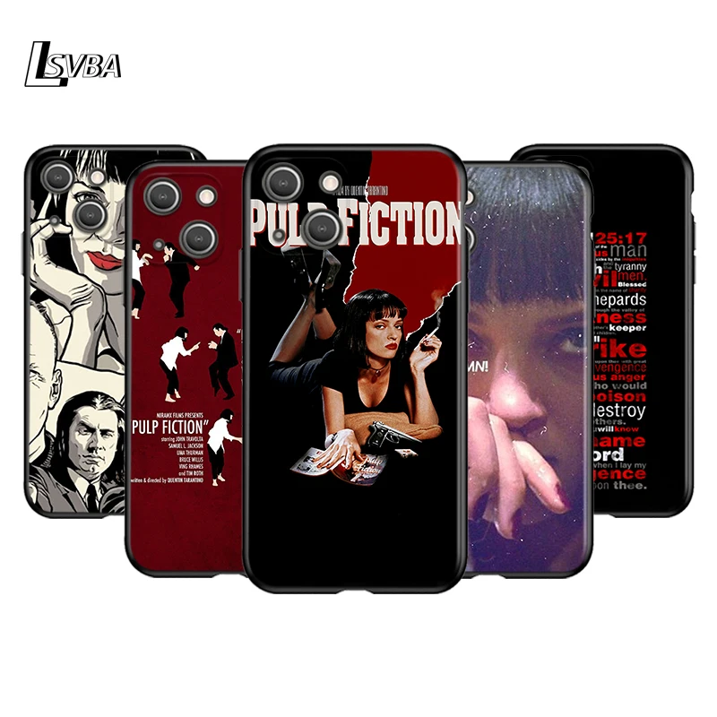 

Pulp Fiction Silicone Cover For Apple IPhone 13 12 Mini 11 Pro XS MAX XR X 8 7 6S 6 Plus 5S SE Black Phone Case