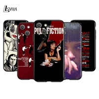 pulp fiction silicone cover for apple iphone 13 12 mini 11 pro xs max xr x 8 7 6s 6 plus 5s se black phone case