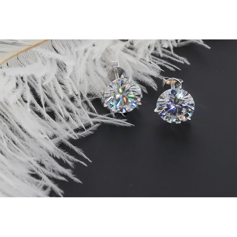 Starsgem Jewel 14 К/18 К Золото Тест Положительный Хорошее качество GH/DEF Серьги-гвоздики с