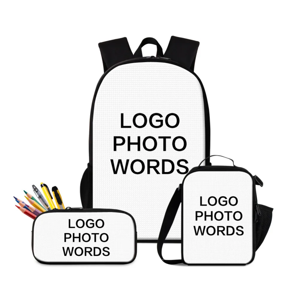 Dropshipping Custom African Girls Children School Bag Sets Black Afro Girl Magic Bookbag for Kids Children Schoolbags Satchel