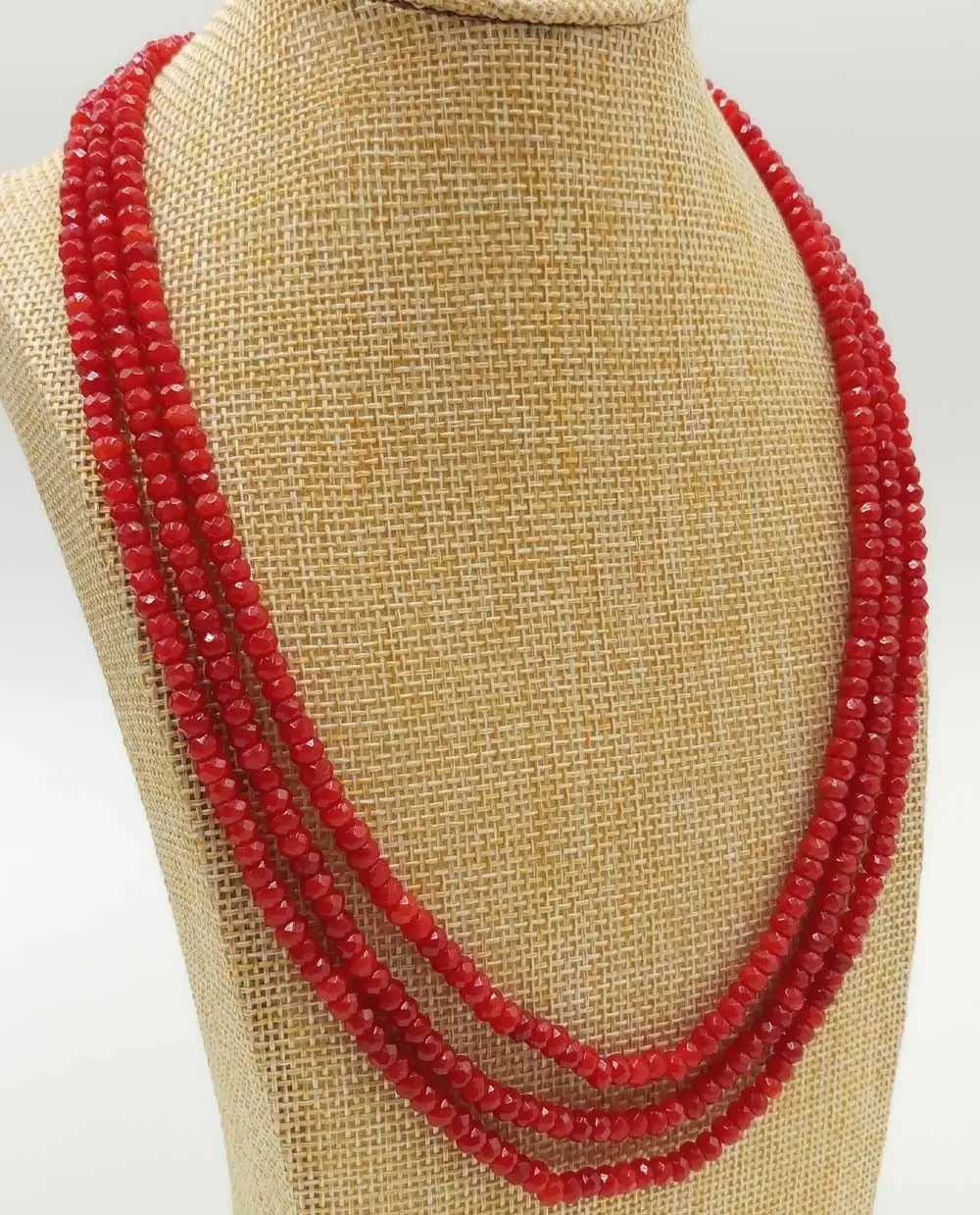 Pretty2x4 мм натуральный красный рубин драгоценный камень граненые Abacus бусины 3 ряда