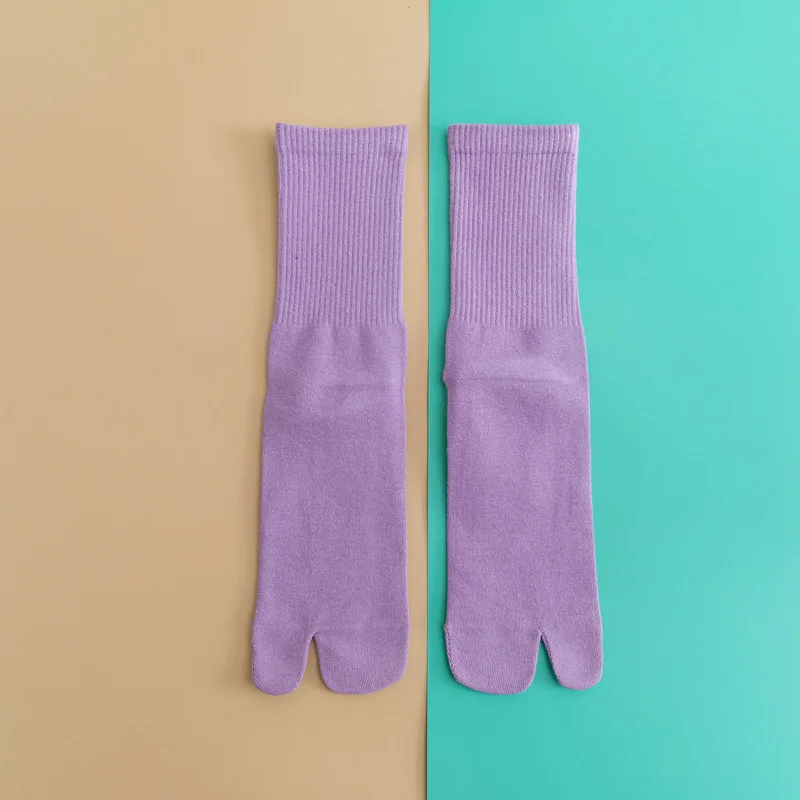 1 Pair High Quality Unisex Combed Cotton Split Toe Socks Funny Comfort Two-Toed Socks Japanese Harajuku Men Women's Tabi Socks