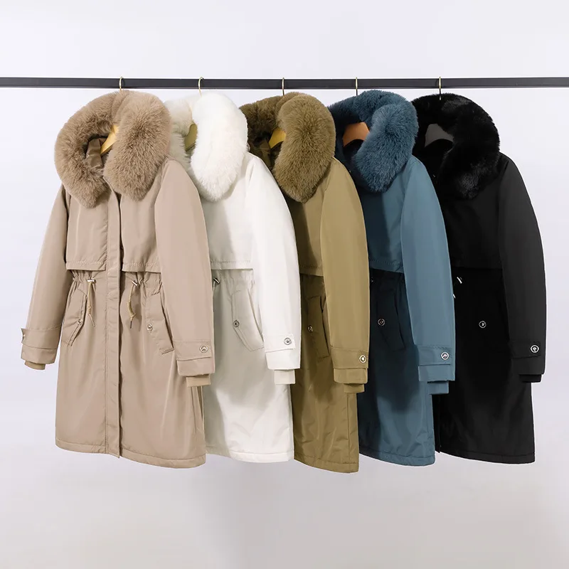 Removable Inner Liner Pie Overcome Women 2022 Winter New Mid-length Cotton Coat Windbreaker Three-wear Coat