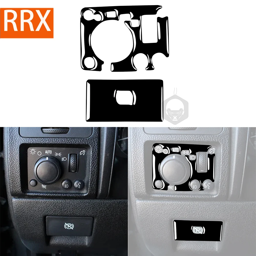 

For Hummer H3 2007 2008 2009 2010 Dashboard Drive Seat Center Console Panel Set Piano Black Stickers Car Interior Accessories
