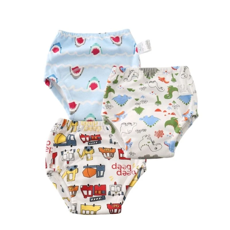 3 шт./партия детские трусики-подгузники с регулируемой талией