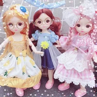 new 25 cm doll princess set 3d eyes 20 joints dolls makeup dress up cute little princess doll fashion dress up girl birthday toy