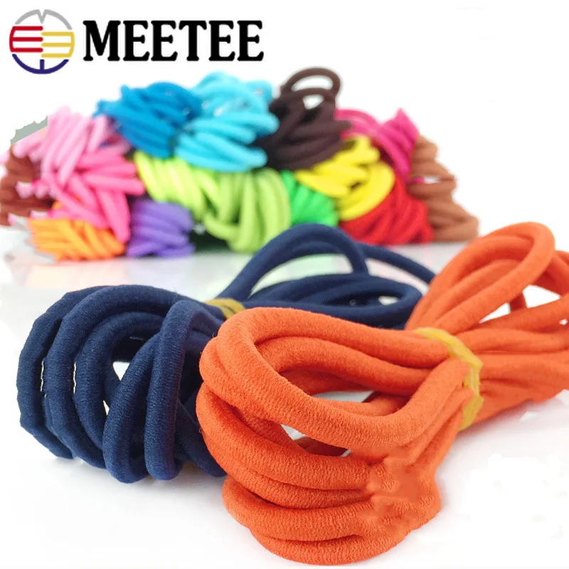 Meetee 5/10M 5mmColor Elastic Rope Round Thick Rubber Band Headwear Pant Belt Spring Cord DIY Germnet Sew Scrapbooking Accessory