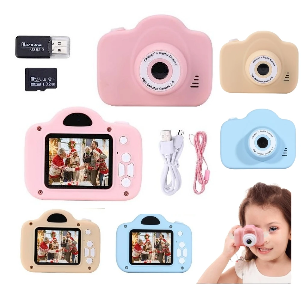 

Mini Child Camera Birthday Gift Cartoon Camera 2 inch HD IPS Screen Digital Camera 1080P Projection Video Camera For Girl Boys