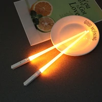 1 pair of light up chopsticks led luminous chopsticks disassemble and washable kitchen dining room tool tableware party supplies
