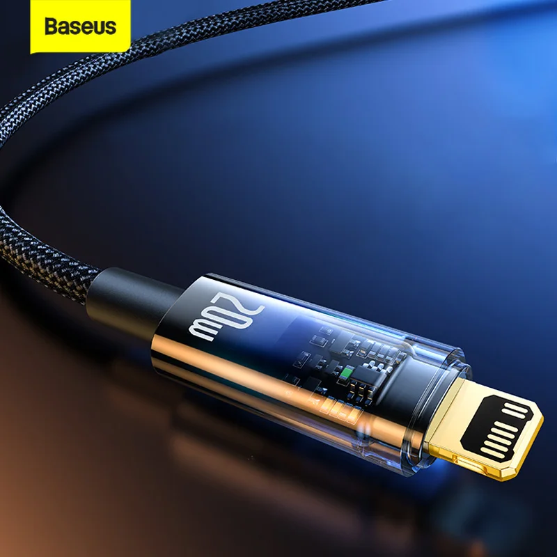 Базус Авто Смарт Питания Выключение PD 20W USB C Зарядное Устройство Кабель Для iPhone 14 13 12 11 Быстрая Зарядка Автоматическое Отключение Провод Кордон.