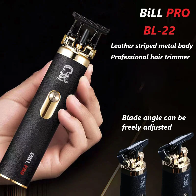 

Машинка для стрижки волос BiLL PRO BL22 металлическая Мужская, креативный триммер для волос с регулируемой углом, с градиентом, профессиональная электрическая, для парикмахера