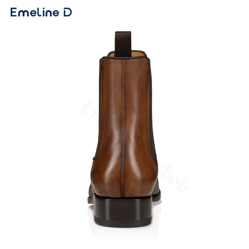 Деловые ботинки высокого качества на толстом каблуке эластичные ботильоны