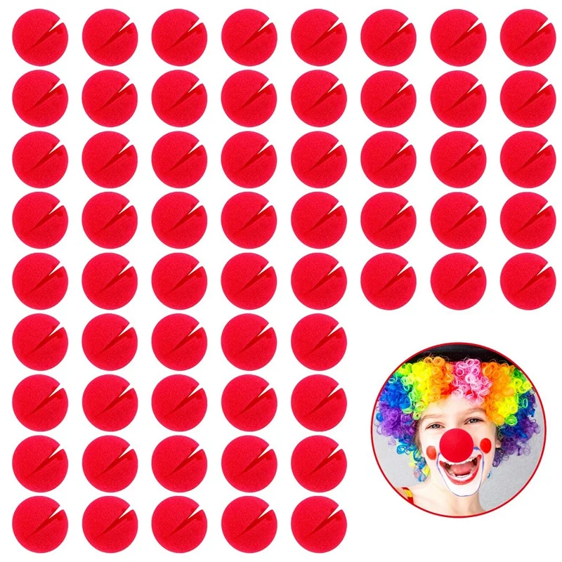 60 Pieces Red Clown Noses Cosplay Noses Foam Circus Noses For Halloween Christmas Carnival Costume Party Dress Up