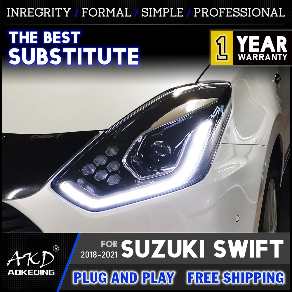 

Фасветильник головного света s для Suzuki Swift 2018-2020, фары головного света, противотуманные фары s дневные ходовые огни DRL H7 светодиодный Биксеноновые лампы, автомобильные аксессуары