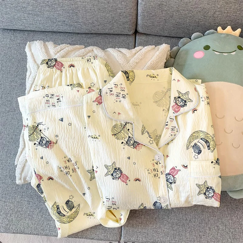 2024 весенне-осенний комплект из 2 предметов женский пижамный модный кардиган