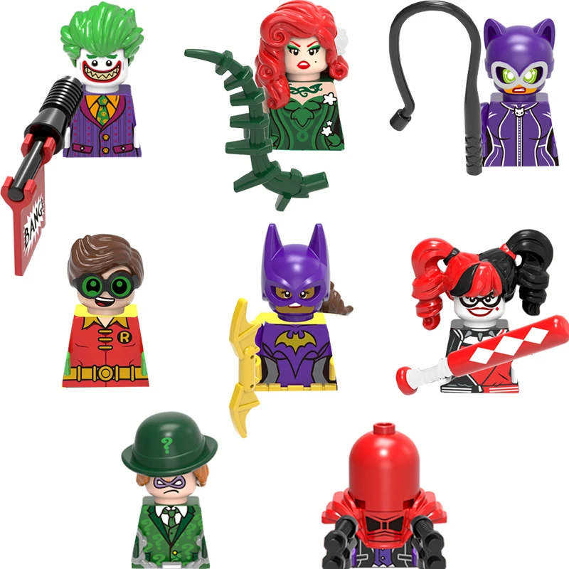 Building Blocks Batman Clown Girl Pantomime Red Mask Bricks Assembled Doll  Children's Educational Toys Birthday Gift - AliExpress