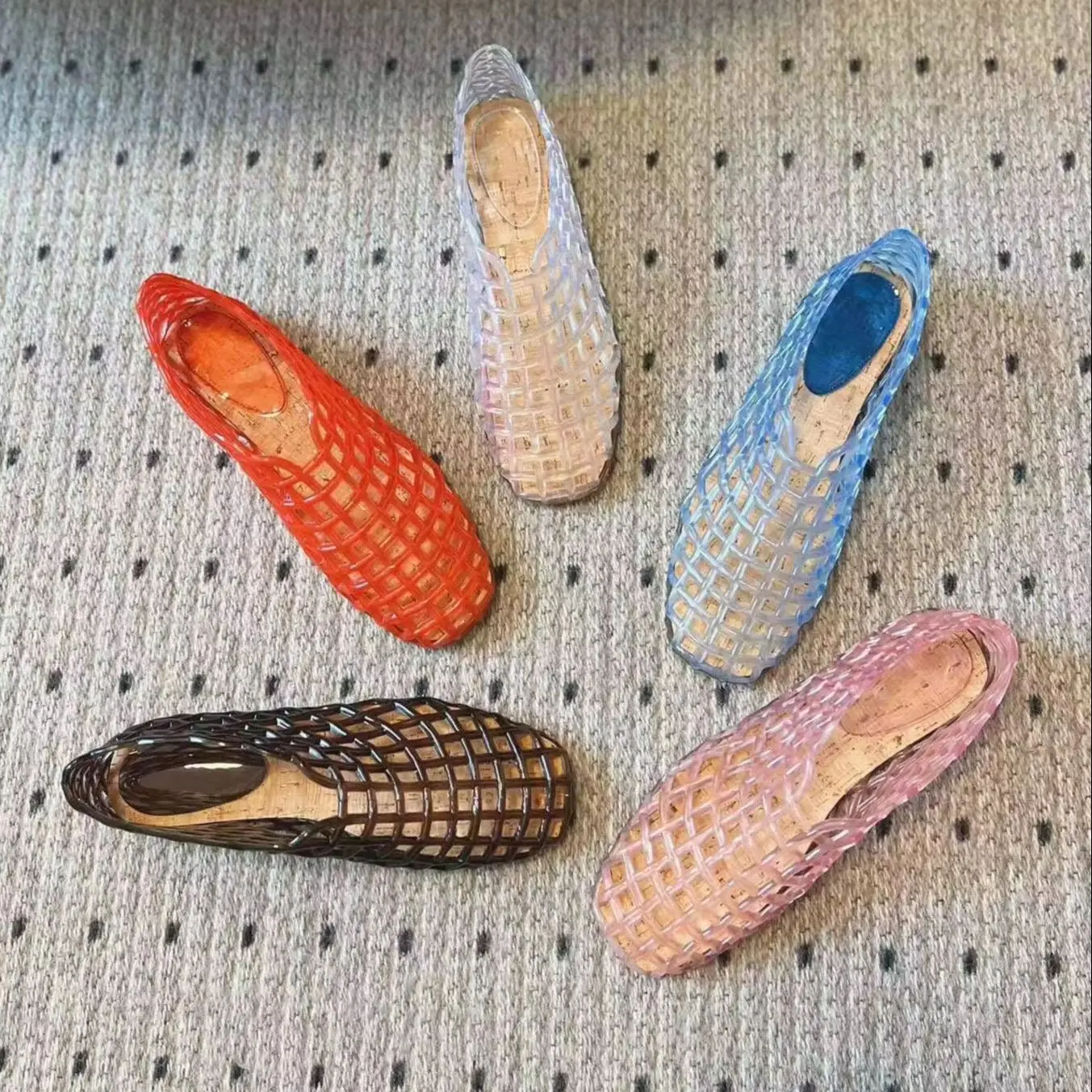 Модная дизайнерская обувь новинка 2024 летние праздничные туфли прозрачные