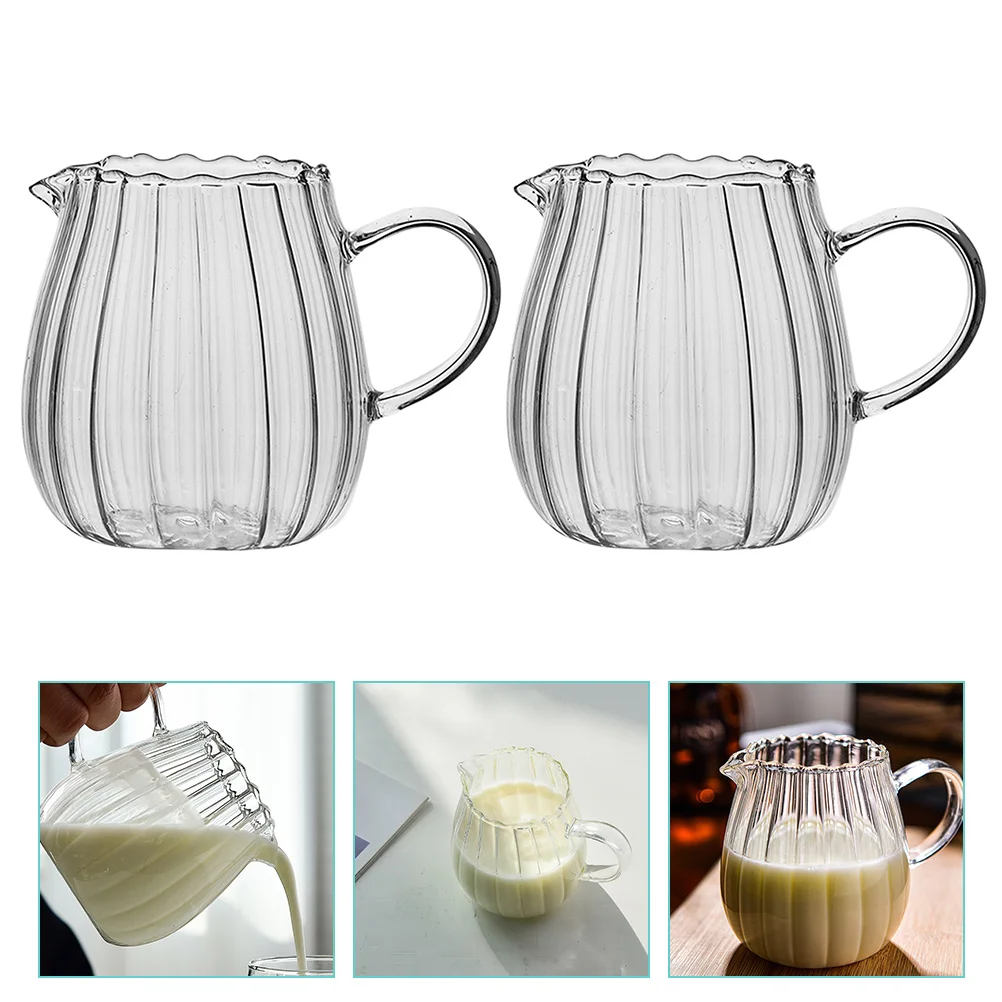 

Pitcherglass Creamer Tea Jug Coffee Cup Frothing Dispenser Espresso Clear Mug Serving Pot Steaming Mini Chinese Pourer Handle