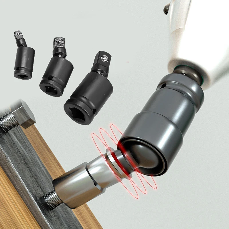 

360 Degree Swivel Knuckle Impact Joint Air Impact Wobble Socket Adapter Hand Tools Portable Universal Tools 1/2 3/8 1/4 1pc/3pcs