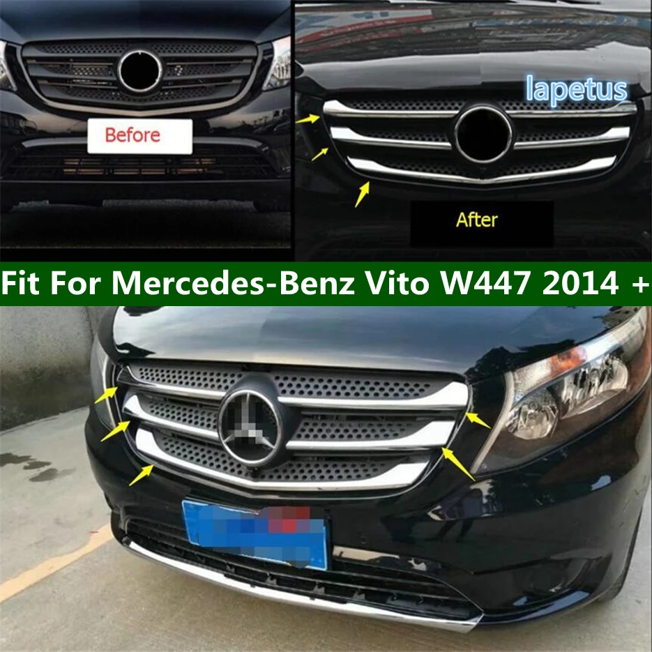 

Lapetus Front Bumper Mesh Center Grille Grill Moulding Strips Cover Trim For Mercedes-Benz Vito W447 2014 - 2018 Chrome Exterior