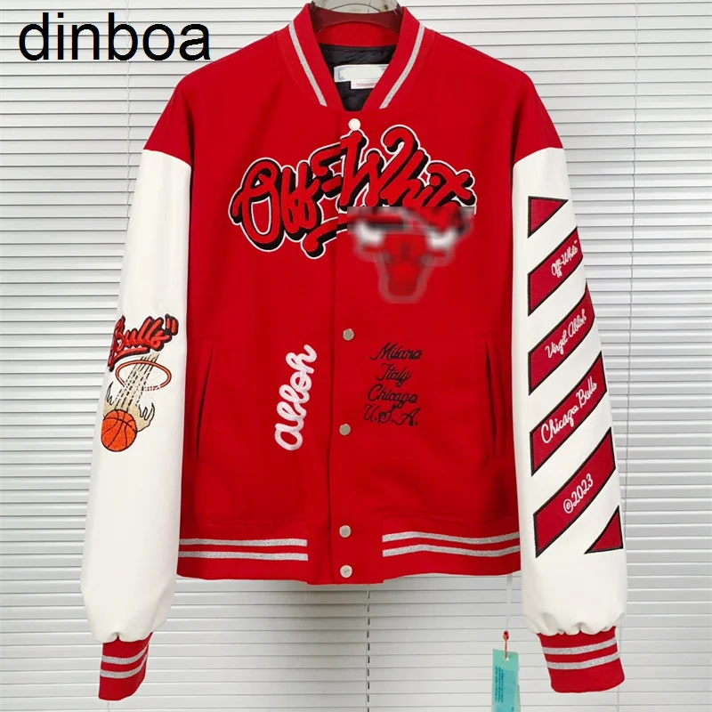 

Dinboa-2023ss New Autumn and Winter High-quality Stitching Embroidery Overflower Jackets for Men and Women