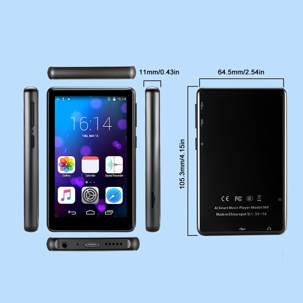Портативный WiFi Bluetooth MP4 MP3 плеер 4 0 дюйма полный сенсорный экран HiFi звук Mp3