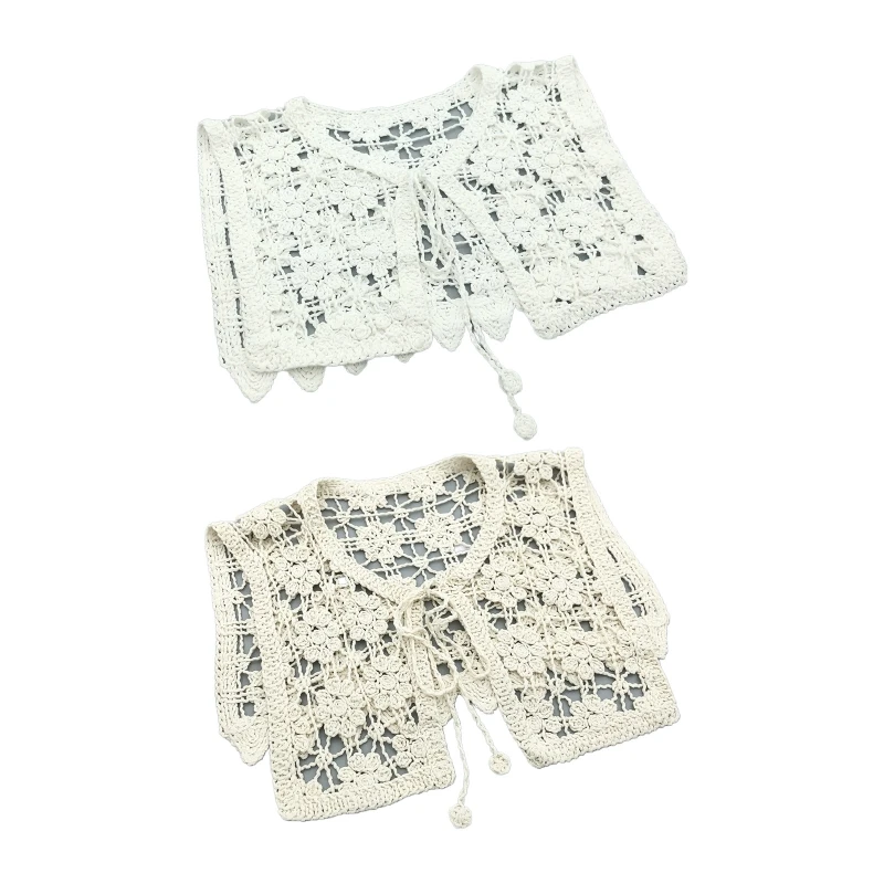 

Lace Shoulder Wrap Crochet Shawls And Wraps Shrug Scarf Shawl Wraps For Women Lightweight Solid Knitted Hollow-Out L5YB