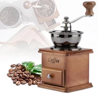 coffee hand grinder wood vintage antique ceramic hand crank coffee mill stainless steel coffee spice manual coffee grinder
