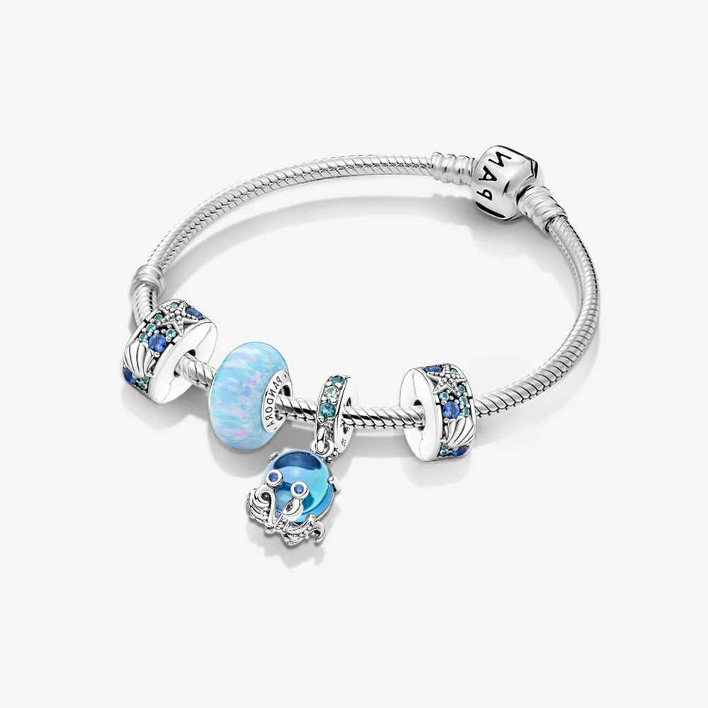 Bracelet à breloques Moments Salle pour femme, argent regardé 925, convient à l'original Pandora, perles de bricolage, anniversaire, cadeau de la fête des mères