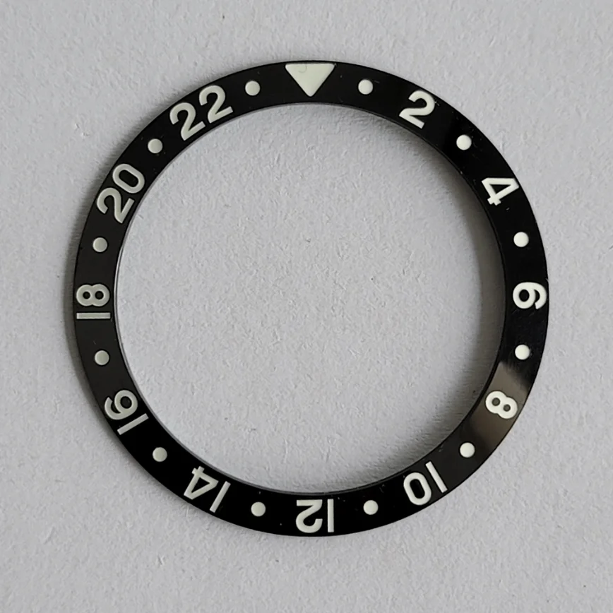 37.5MM Watch Bezel Insert GMT Ceramic Bezel Opening Green Luminous Sloping Bezel Opening OD 37.5MM ID 30.7MM Thickness 1.85MM