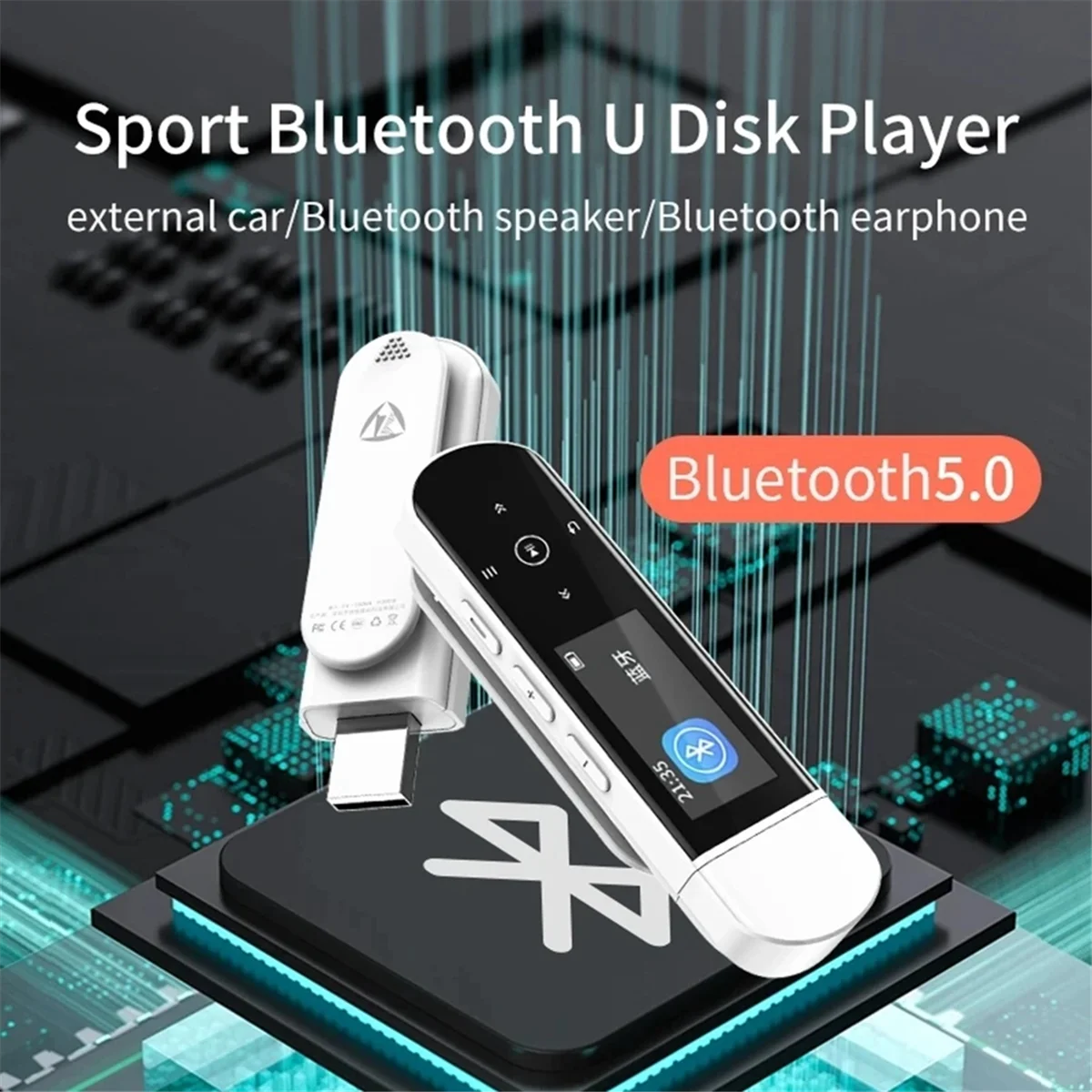 X69 USB MP3-плеер, Bluetooth-плеер, мини-плеер с клипсой для спорта, шагомер, поддержка FM-радио, запись, электронная книга (без TF-карты) (art.: 3920d1be4200b) - 3920d1be4200b