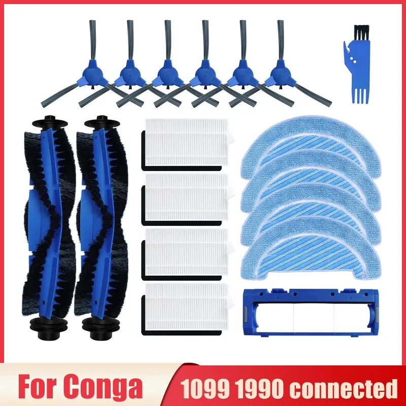 

For Cecotec Conga 1099 / Conga 1990 Connected Robot Vacuum Cleaner Spare Parts Main Side Brush Hepa Filter Mop Rags Replacement
