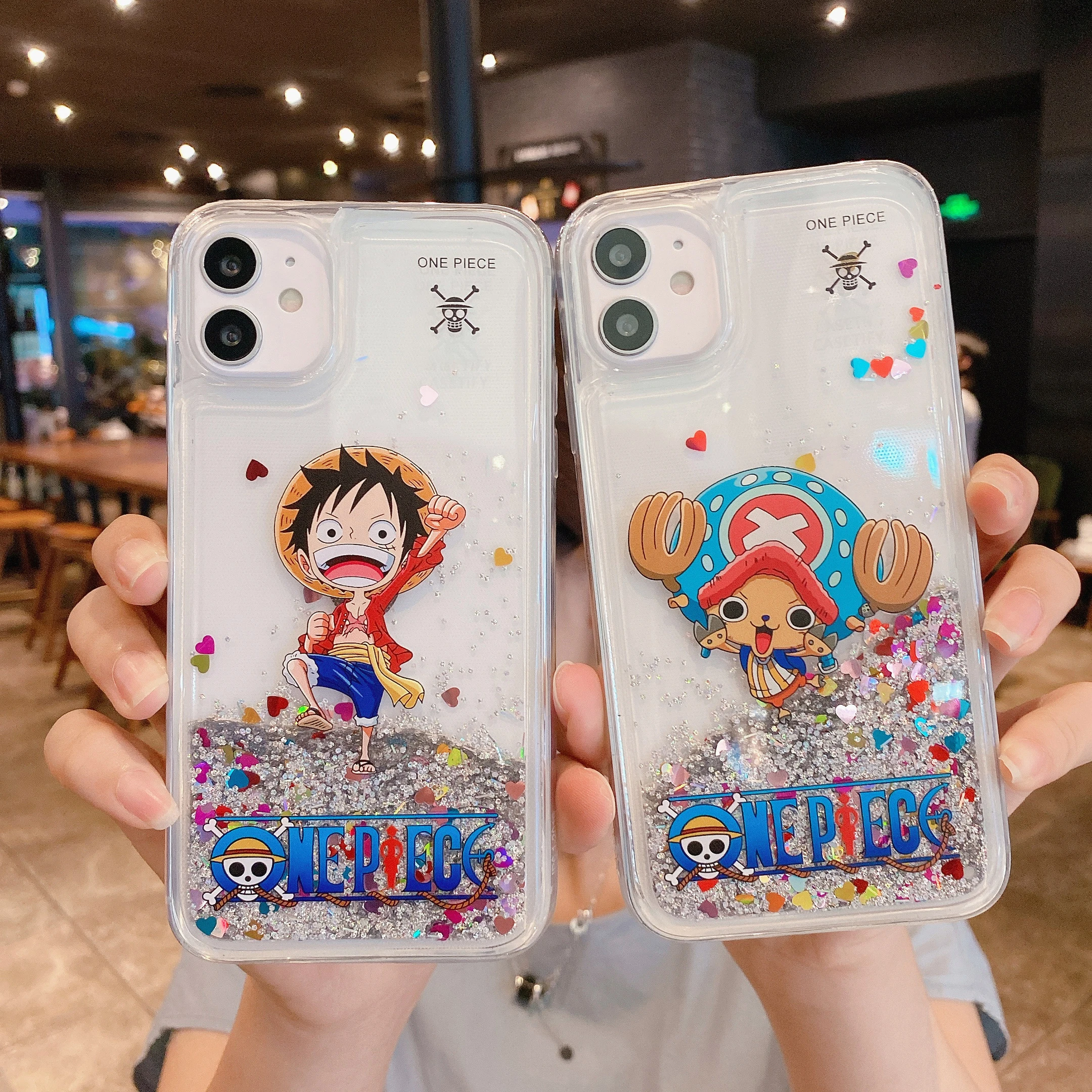 Чехол для телефона с рисунком аниме O-One Piece Luffy Chopper Quicksand iPhone 15 14 13 12 11 Pro Max