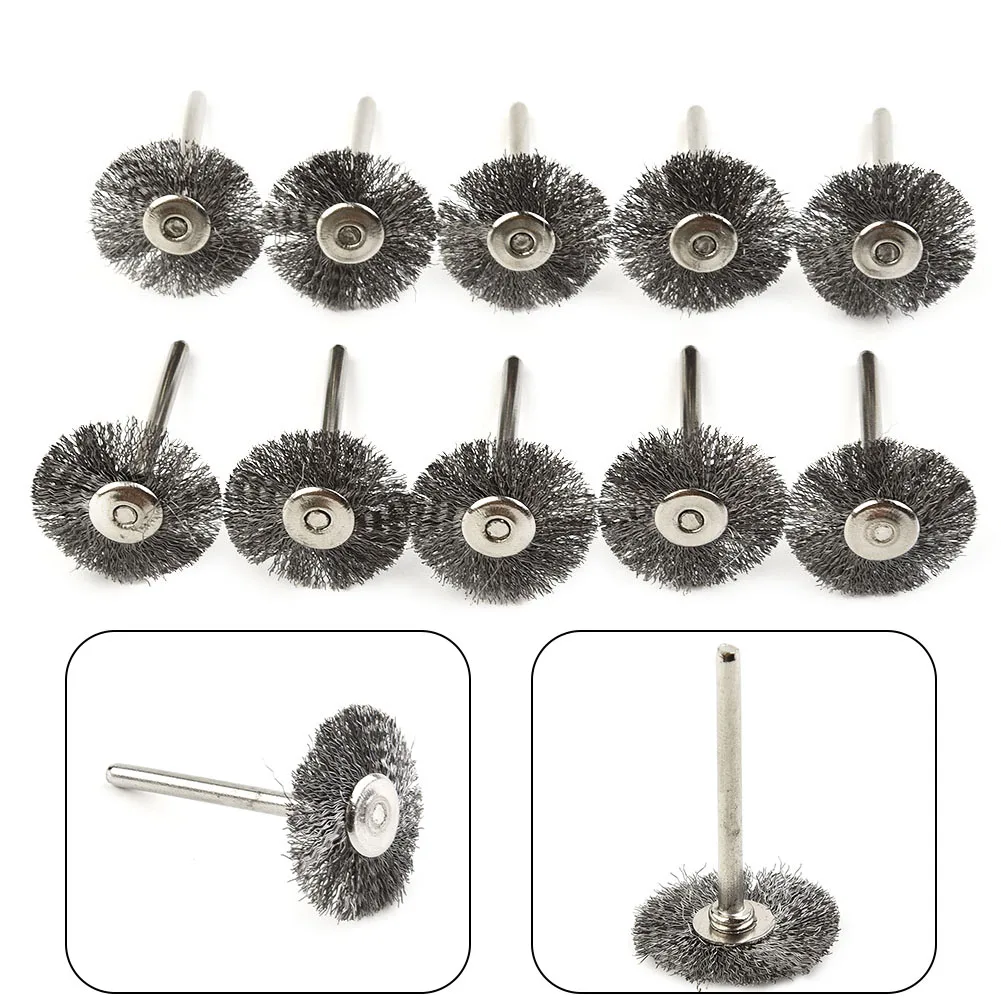 

10pcs 22mm Steel Wire Wheel Brushes For Mini Drill Rotary Tools Polishing Brush Pinceles Drill Brush Cepillo Taladro Brosse