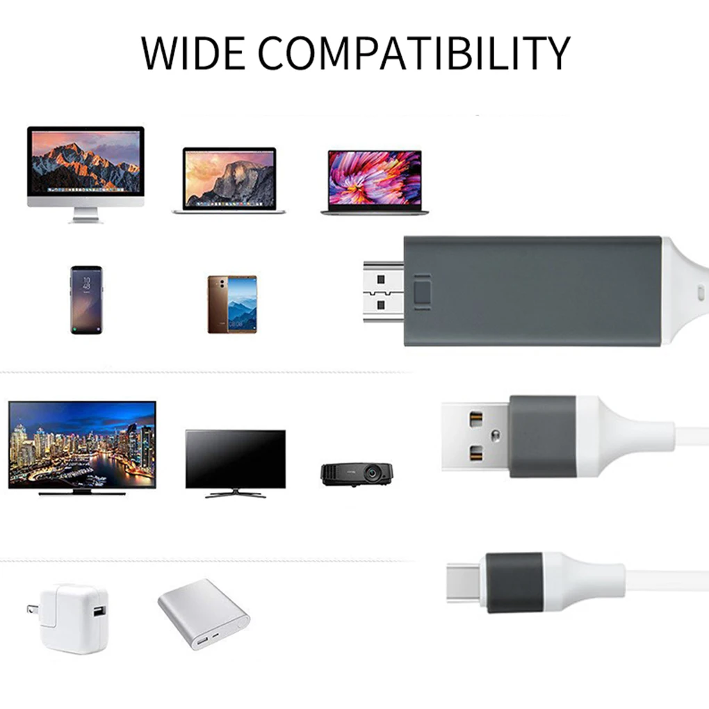 Кабель-адаптер для передачи данных 2 м USB Type C в HD 4K