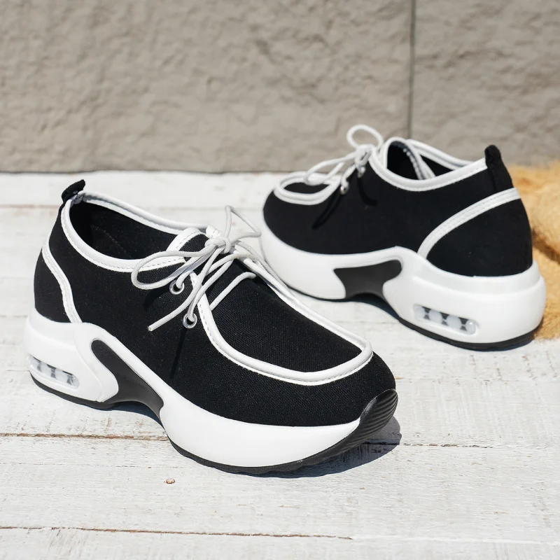

Women Casual Sneaker 2023 Spring New Fashion Lace Up Increased Women Platform Sports Shoes Flats Plus Size 42 Clunky Sneaker