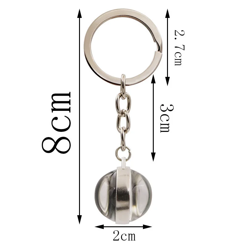 Новый двухсторонний брелок в виде стеклянного шара с покемоном Пикачу для мужчин