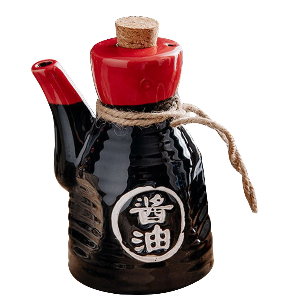 

Ceramic Soy Sauce Container Japanese Dressing Condiment Jar Mouthwash Oil Dispenser Pouring Seasoning Bottle Porcelain